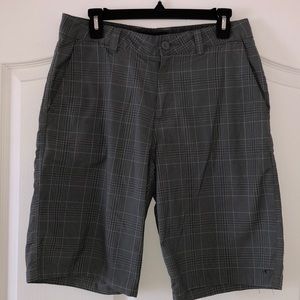 O’Neill Size 30 Gray and White Plaid Shorts